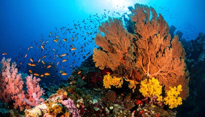 Fototapeta premium Vibrant coral reef teeming with fish (5)