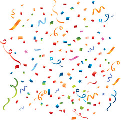 Colorful Confetti and Streamers Celebration Background for Party and Festive Events