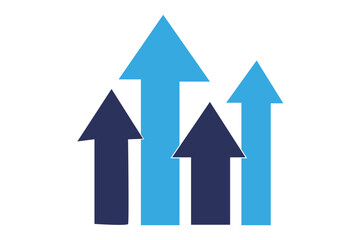 Business Growth Concept – Multiple Upward Arrows Representing Positive Market Trends and Financial Success
