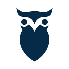 Modern creative owl head silhouette in abstract flat style