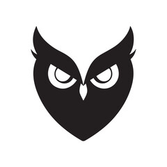 Abstract owl symbol logo representing wisdom strength and intelligence
