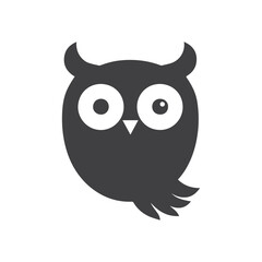 Powerful abstract owl symbol logo representing wisdom knowledge and mystery