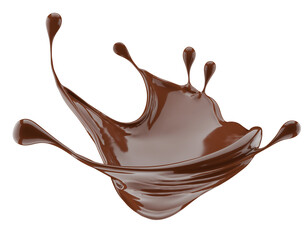 chocolate splash isolated on white background. 3d render