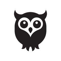 Cute minimalist owl logo design with playful cartoon style