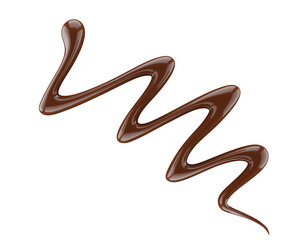 Fototapeta premium Chocolate sauce. Hot sweet liquid. Wave isolated on white background