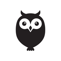 Cute minimalist owl mascot design for playful branding and identity purposes