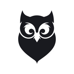 Funny cartoon owl symbol logo for branding identity and education concepts