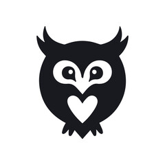 Cute playful owl character logo for children education and smart branding concept