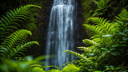 Lush Green Ferns Frame Serene