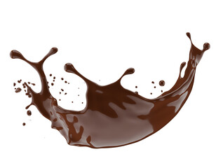 chocolate splash isolated on white background. 3d render