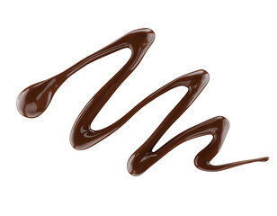 Chocolate sauce. Hot sweet liquid. Wave isolated on white background