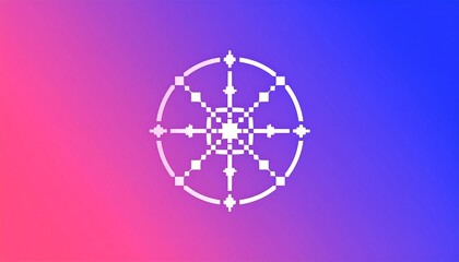 Pixel Art Wheel on Colorful Gradient.