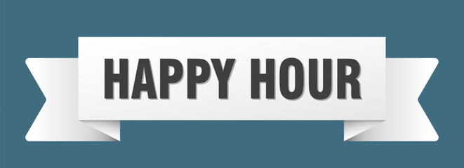 happy hour ribbon isolated on transparent background. happy hour ribbon