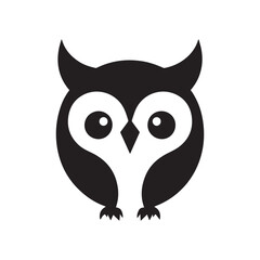 Minimalist owl mascot logo design with modern abstract symbolic appearance