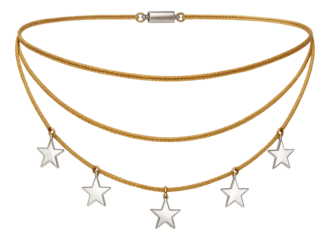 Layered belly chain featuring tiny star-shaped pendants