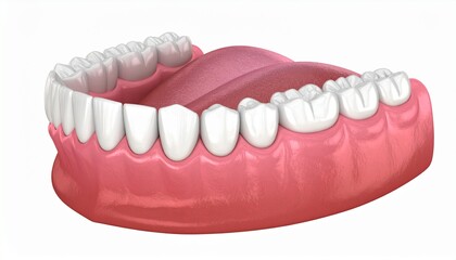 Fototapeta premium Realistic 3D Crooked Misaligned Teeth Isolated on White Background for Orthodontic Healthcare Illustration