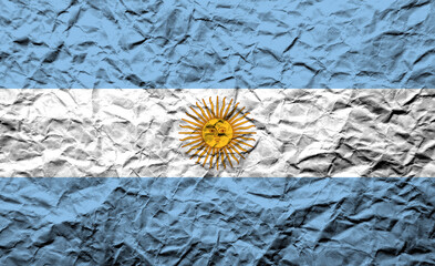 Crinkled Argentina flag capturing the essence of national pride