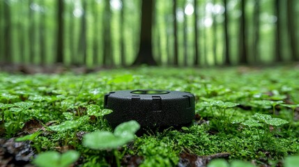 Captivating Nature Scene Featuring a Detailed Object Amidst Lush Greenery in a Forest