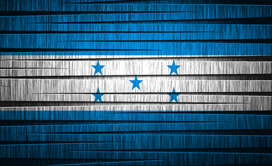 Honduran flag artwork featuring blue and white stripes with stars