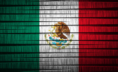 Creative interpretation of the Mexican flag with vibrant textures