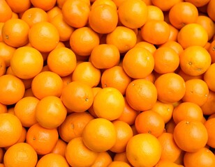 Fresh oranges tightly packed