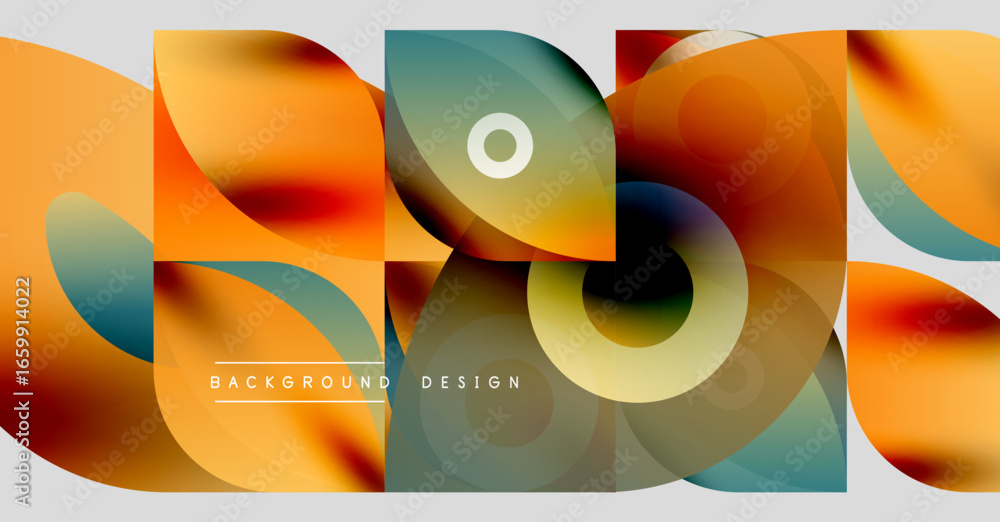 Poster abstract fluid shapes, vibrant colors, modern design. gradient blends create dynamic visual texture.