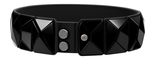 3D-printed belt with modular geometric panels and snap fastenings