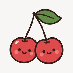 Cute cherries with smiling faces.