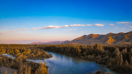 sunset in the mountains