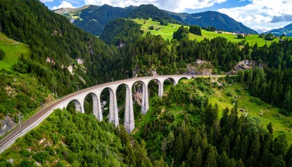 Mountain railway viaduct