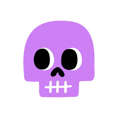 vector illustration of halloween violet cute skull and crossbones