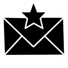 Black Silhouette Email Icons Collection for Office