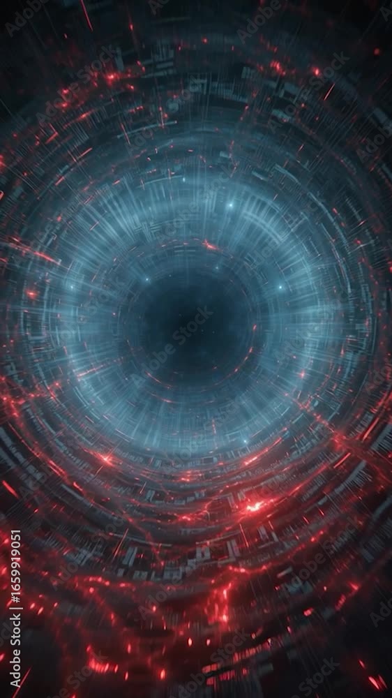 Canvas Prints vertical video abstract cosmic black hole with swirling stars and nebula