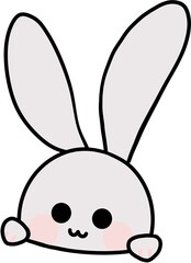 A simple rabbit outline PNG. Great for stickers, posters, and minimal design assets.