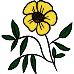 Simple Flower Illustration Isolated