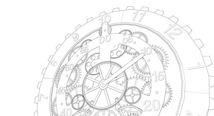clock graphic symbol 3d illustration	

