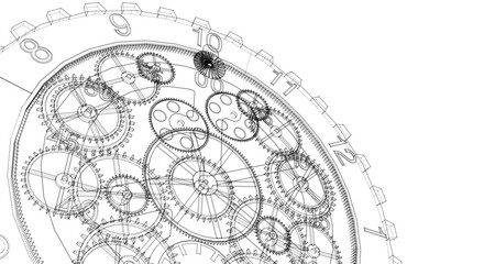 clock graphic symbol 3d illustration	
