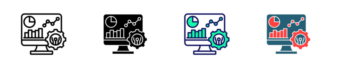 Data Analytics  Icon Set Multiple Style Collection