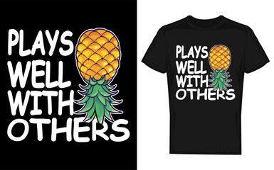 Playful Cat Illustration with Upside Down Pineapple and Swinger Theme © DesignHub