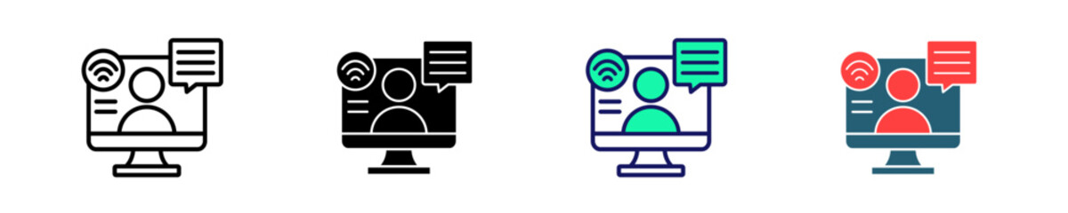 Digital Workplace  Icon Set Multiple Style Collection