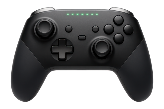 Wireless gamepad with asymmetrical thumbstick layout and LED indicators for PC gaming