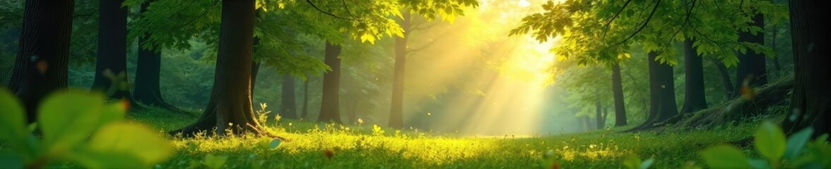 Tranquil Sunlight Dappled Forest Perfect for Meditation and Relaxation