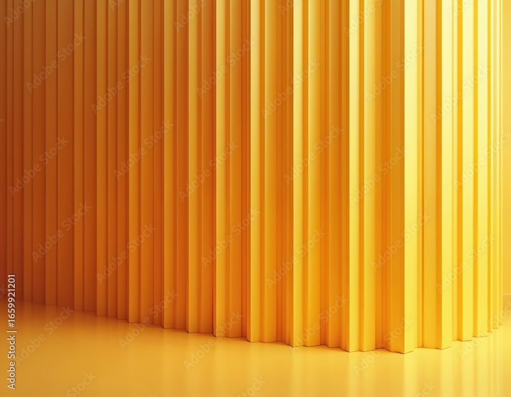 Poster abstract illustration features vertical stripes in gold, orange hues. contemporary design gradient t