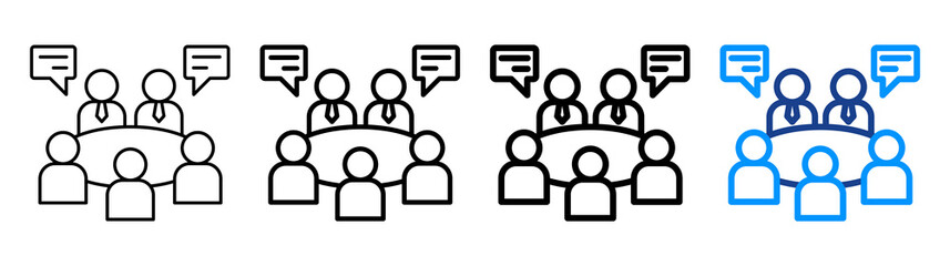 Meeting Icon Different Style Outline Collection Set