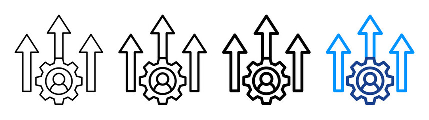 Growth Management Icon Different Style Outline Collection Set