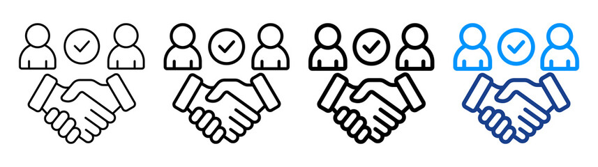 Obraz premium Partnership Icon Different Style Outline Collection Set