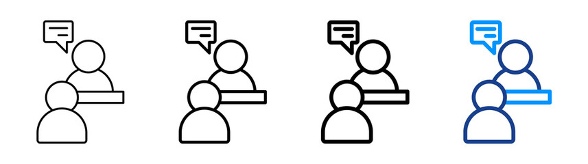 Interview Icon Different Style Outline Collection Set