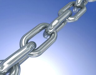 Obraz premium A metallic chain against a gradient blue background