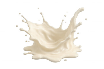Milk droplet creating crown-like splash, transparent backdrop highlighting dynamic liquid movement and dairy freshness