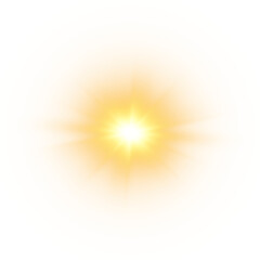 Obraz premium Magic Yellow Light Show with Laser Rays, Disco Glare, and Futuristic Sparkle Effects